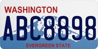 WA license plate ABC8898