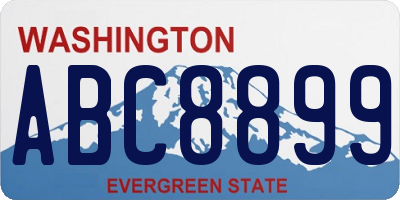 WA license plate ABC8899