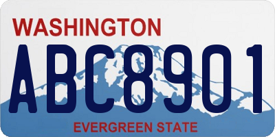 WA license plate ABC8901