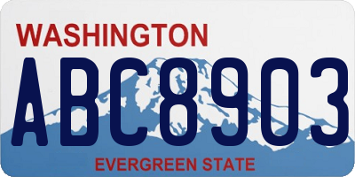 WA license plate ABC8903