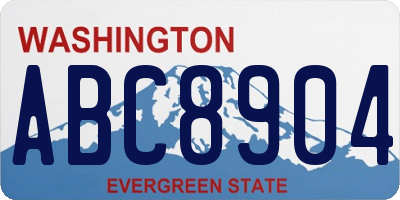 WA license plate ABC8904