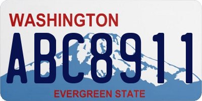 WA license plate ABC8911