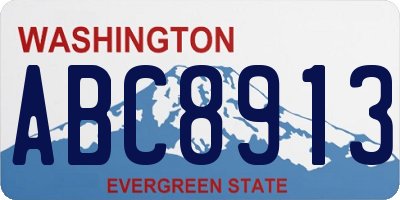 WA license plate ABC8913