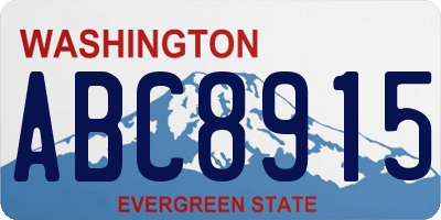 WA license plate ABC8915
