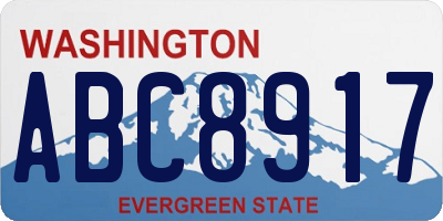 WA license plate ABC8917