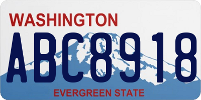 WA license plate ABC8918