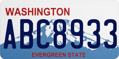 WA license plate ABC8933