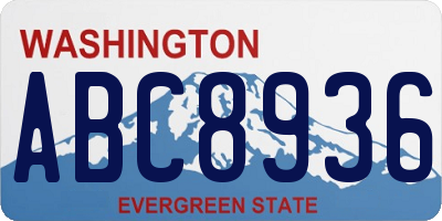 WA license plate ABC8936