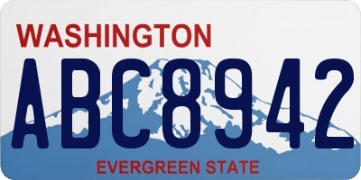 WA license plate ABC8942