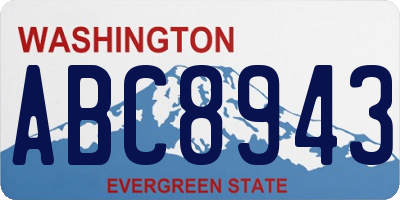 WA license plate ABC8943