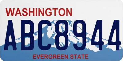 WA license plate ABC8944