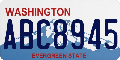 WA license plate ABC8945