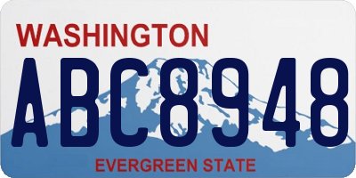 WA license plate ABC8948