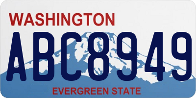 WA license plate ABC8949