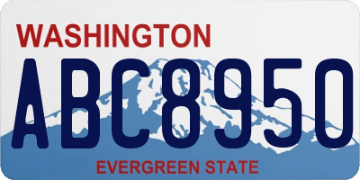 WA license plate ABC8950