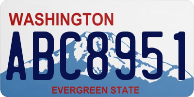 WA license plate ABC8951