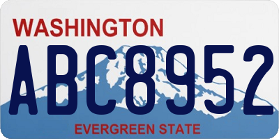 WA license plate ABC8952