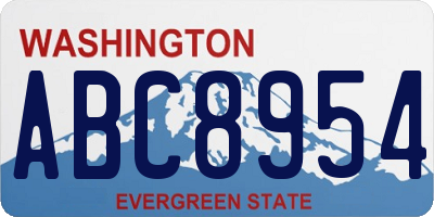 WA license plate ABC8954