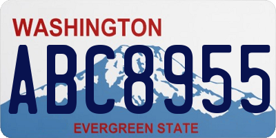 WA license plate ABC8955