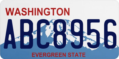 WA license plate ABC8956