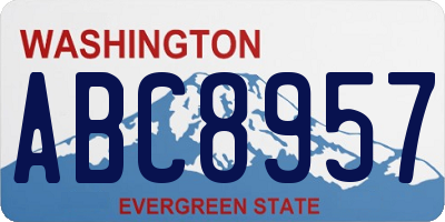 WA license plate ABC8957