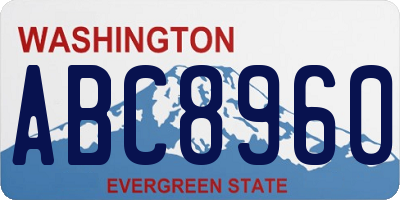 WA license plate ABC8960