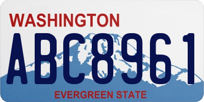 WA license plate ABC8961