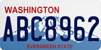 WA license plate ABC8962