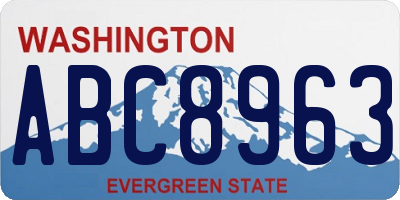 WA license plate ABC8963