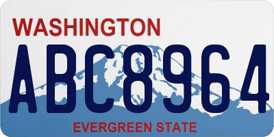 WA license plate ABC8964