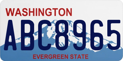 WA license plate ABC8965
