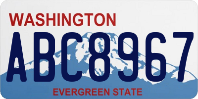 WA license plate ABC8967
