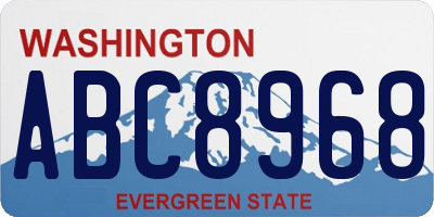 WA license plate ABC8968