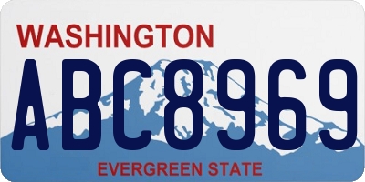 WA license plate ABC8969