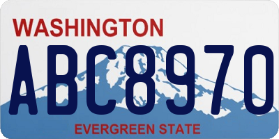 WA license plate ABC8970
