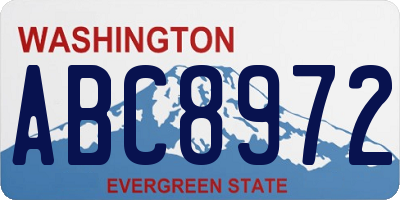WA license plate ABC8972