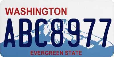 WA license plate ABC8977