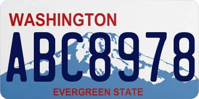 WA license plate ABC8978