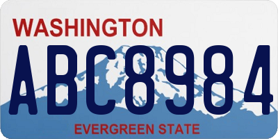WA license plate ABC8984
