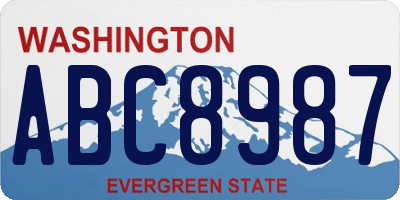 WA license plate ABC8987