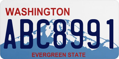 WA license plate ABC8991