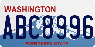 WA license plate ABC8996