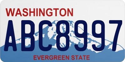 WA license plate ABC8997