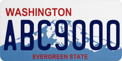 WA license plate ABC9000