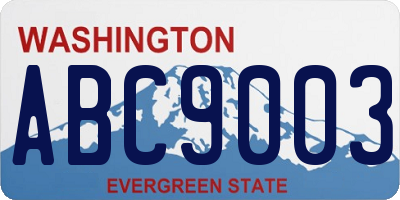 WA license plate ABC9003