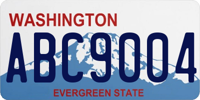 WA license plate ABC9004