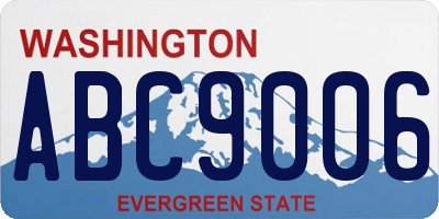 WA license plate ABC9006