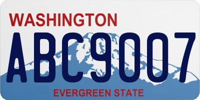 WA license plate ABC9007