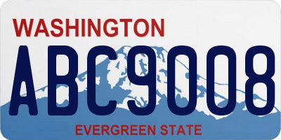 WA license plate ABC9008