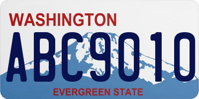 WA license plate ABC9010